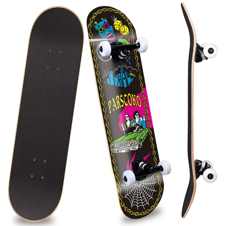 7ply double rocket China factory wholesale blank Canadian maple custom complete skateboard
