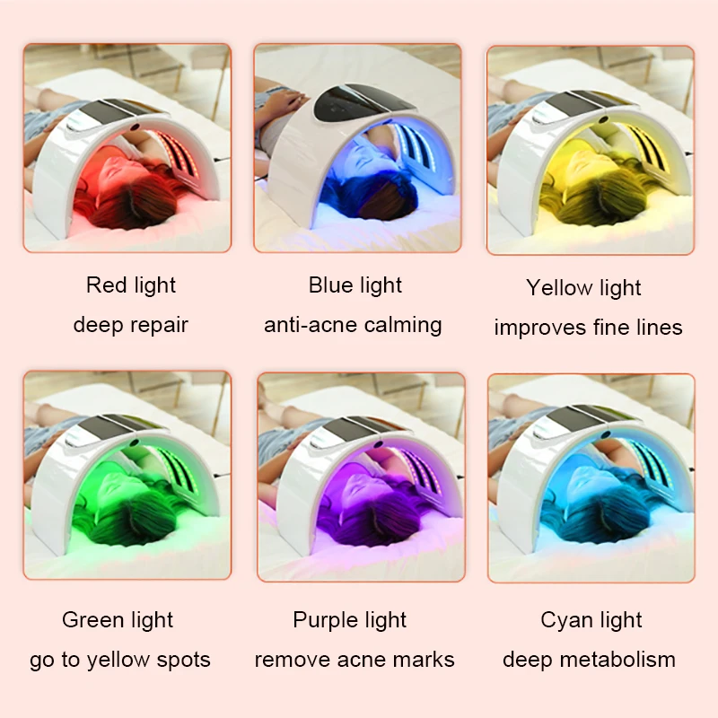 
7 Color LED Facial Skin Rejuvenation Machine Photon Therapy Light Anti Wrinkle Skin Care Light Facial Beauty Instrument 