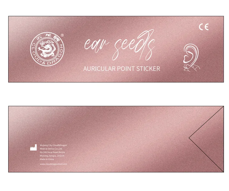 20 Pcs One Pack With 10 Colors Crystal Ear Seeds Auricular Therapy Point Sticker 24K Gold EarSeeds