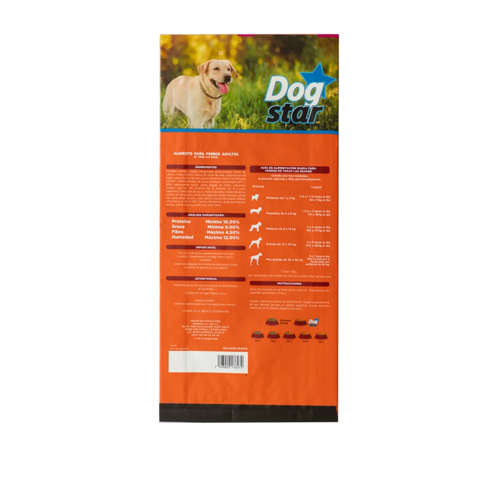 Factory Supply Custom 20 kg 50kg Pinch Bottom Bopp Animal Feed Bags Woven pp Bags for Dog poppy Feed