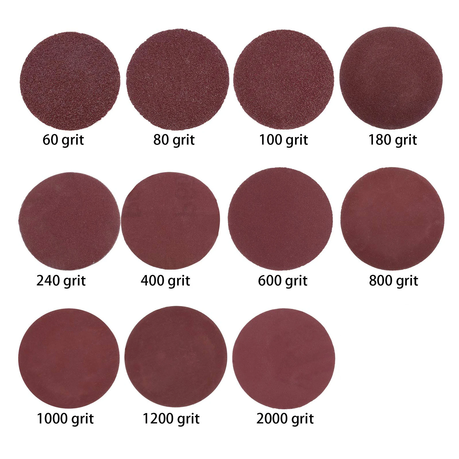 OEM 2 Inch 50mm Round Sanding Discs Pads Aluminum Oxide PSA Sandpaper 40-2000 Grits Sand Paper for Grinding Rotary Tool Wood