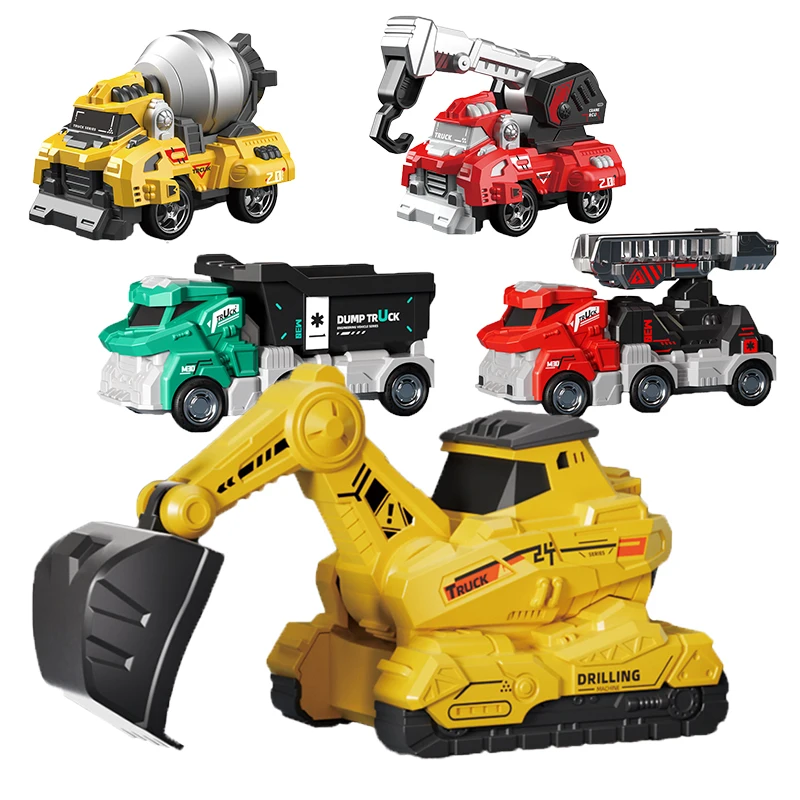 Inertia Urban Construction Vehicle Collection Set Simulation City Truck Toys Friction Powered Engineering Toys for Toddlers Boys
