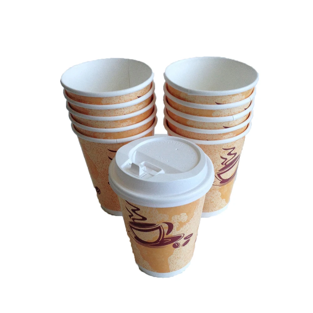 Hot Coffee Black Disposable Double Wall Custom Logo Packaging Paper Cup