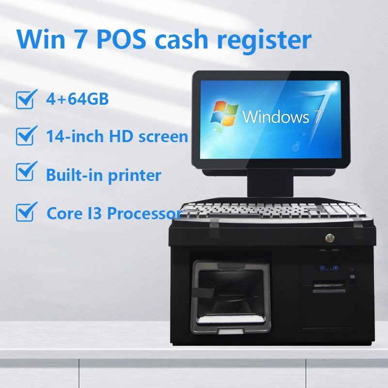Wholesale 14 Inch Desktop Dual Screen Pos All In One Cash Register POS Systems for Restaurant Supermarket