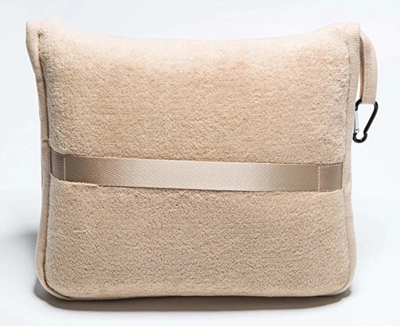 High quality fleece travel blanket and pillow set with zipper foldable portable pillow airplane light flannel blanket