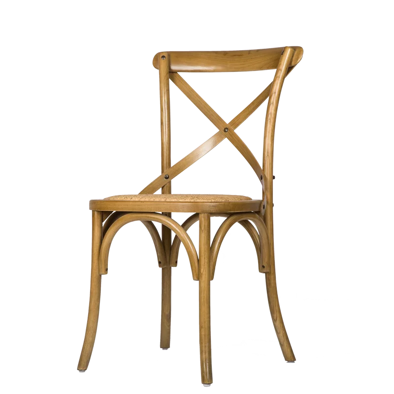 Французский Сад, деревянная рама, ротанговый крест X Back, деревянные обеденные стулья для свадебных торжеств, свадьбы
