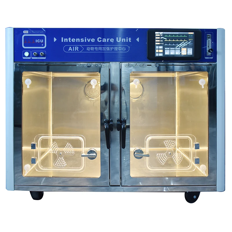 2024 hot selling warm blue light system customized veterinary incubators for dogs ICU veterinary cage