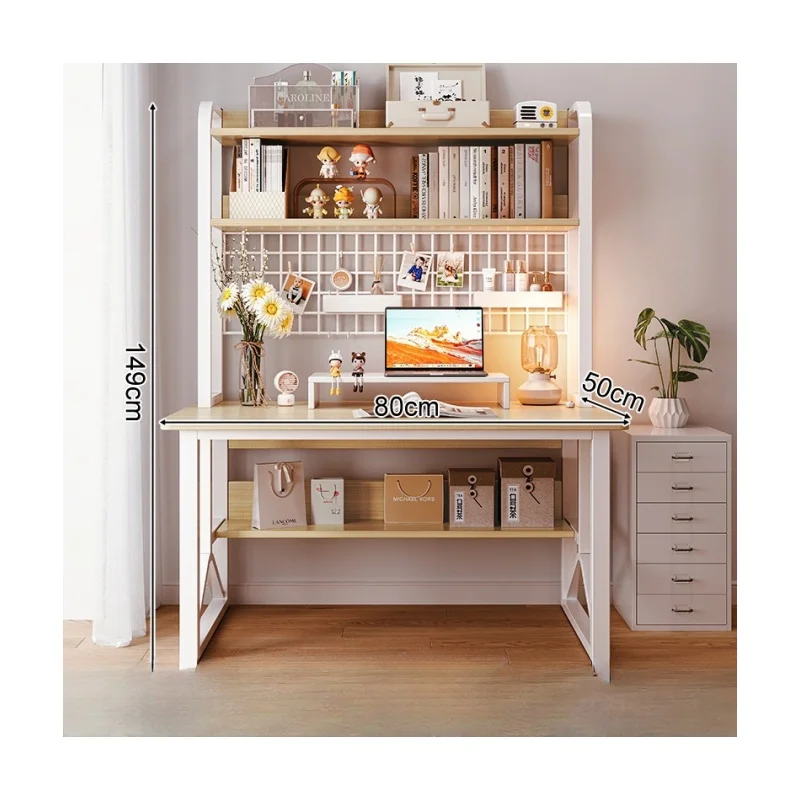 High Quality Creative Open Bookshelf Gaming Study Table With Storage Shelves For Bedroom