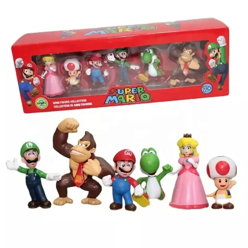 MBS hottest sold 8cm supers mario toy mario bros series supers mario Pvc Toy for kids figure gift