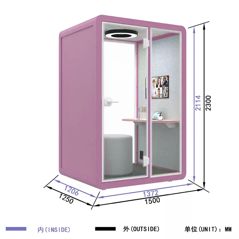 Factory direct sales assembled soundproof cabin movable studio telephone booth