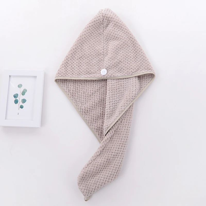 25*65cm  GSM280  85%polyester 15%polyamide super soft  coral fleece hair wraps