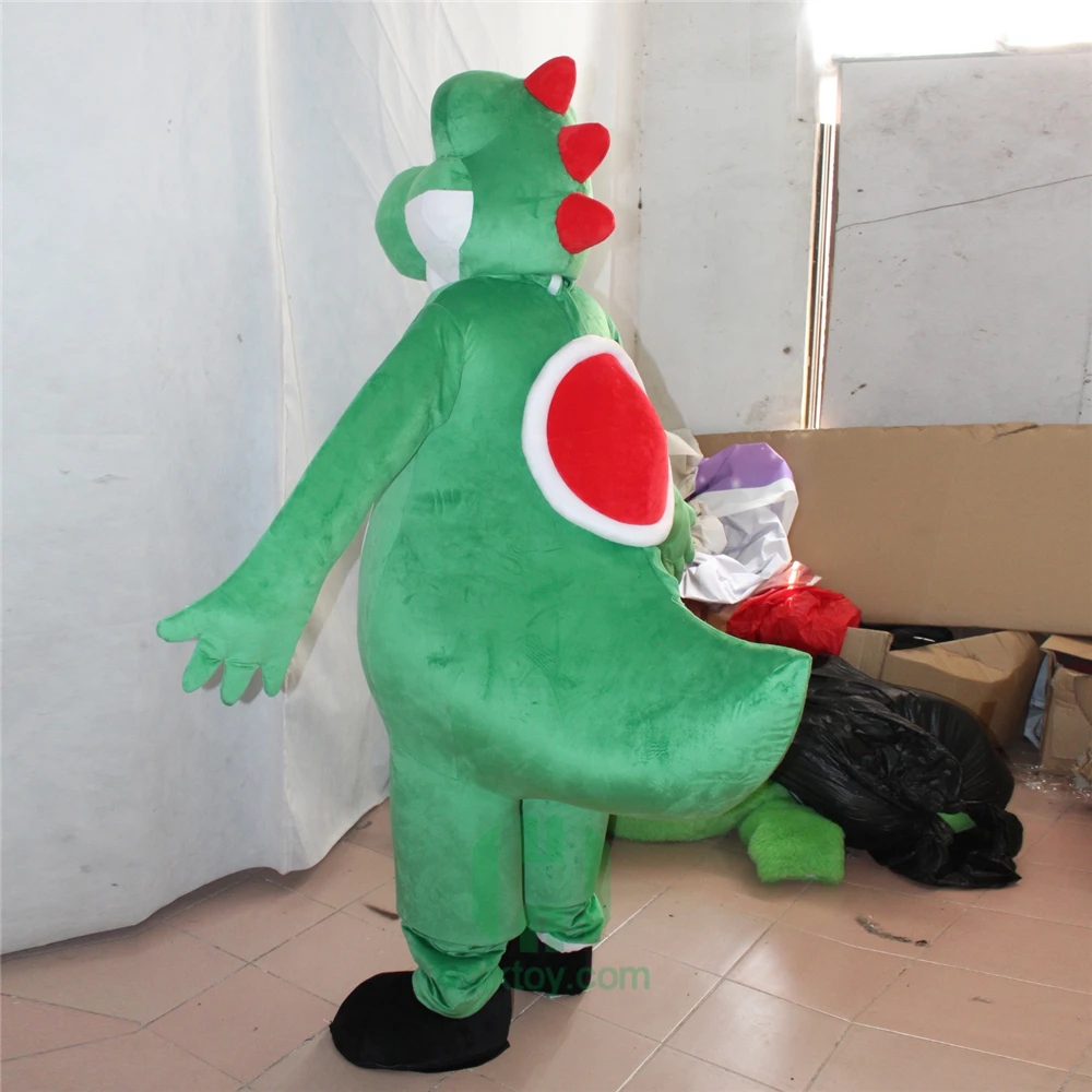 Green Dinosaur Yoshi Dragon Mascot Costume for Adults Halloween Carnival Party Event