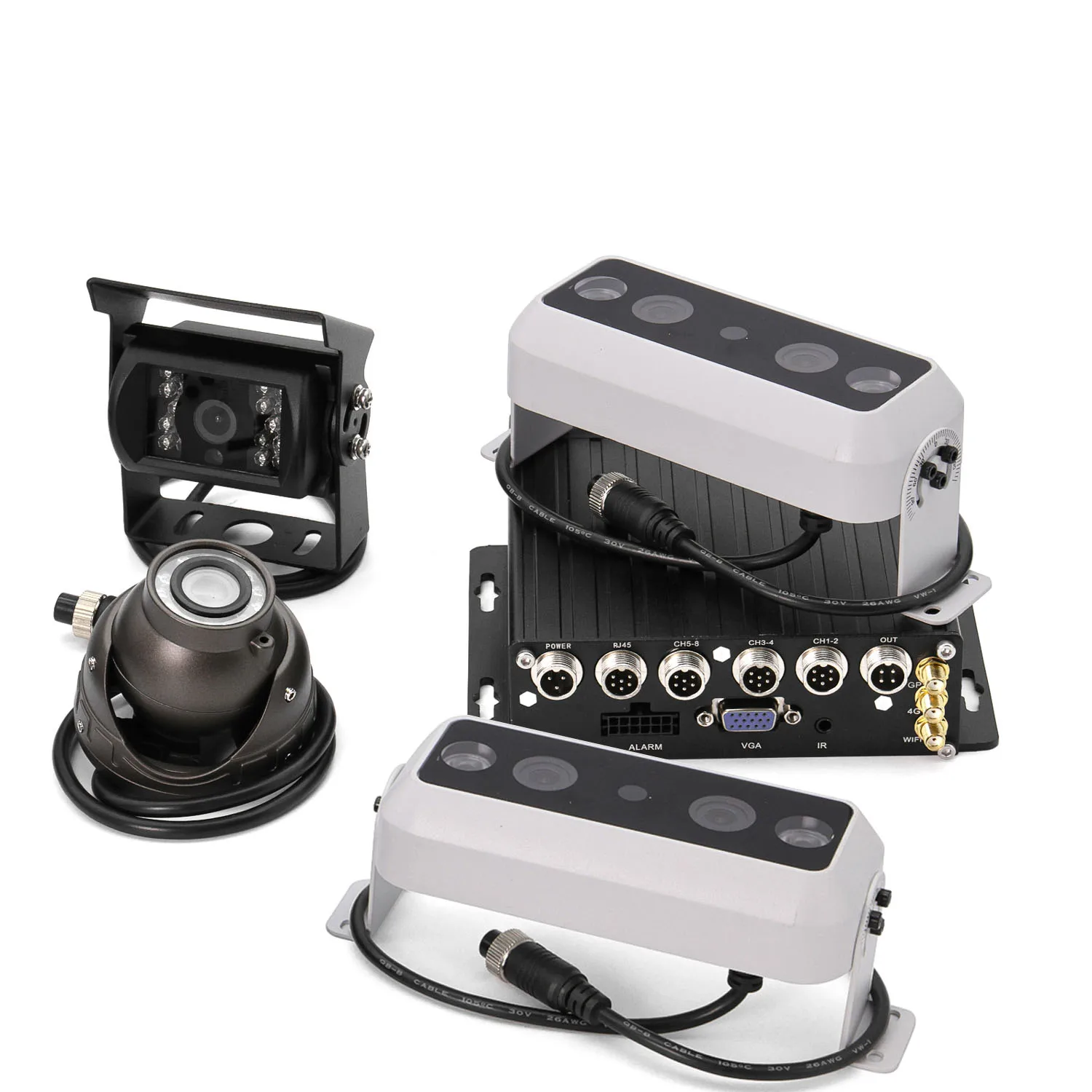 FL&OEM Bus DVR Binocular Passenger Counting Camera Systems SSD&HDD People Counter AI MDVR 8 Channels 4G GPS Mobile MDVR