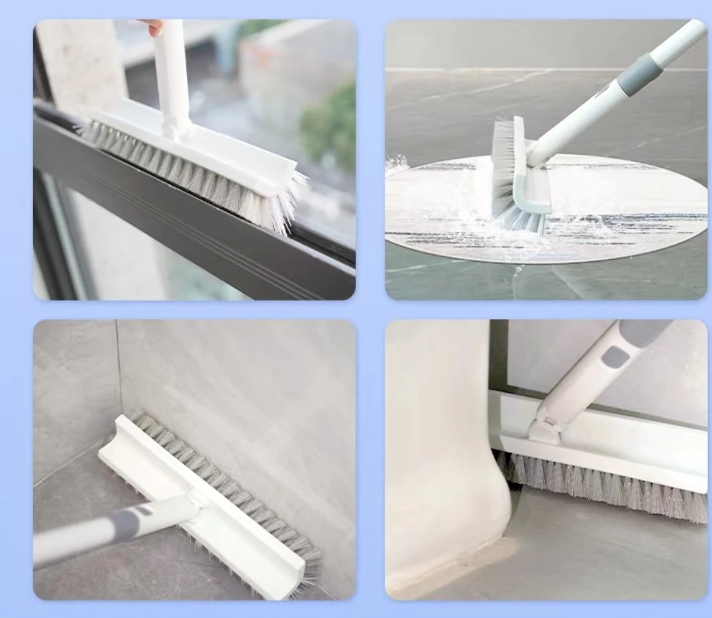 household Double Sided Manual Flooring Brush Sweeper Wall Corner Brooms Rotary Floor Scrubber Stainless Steel Scrub Brush