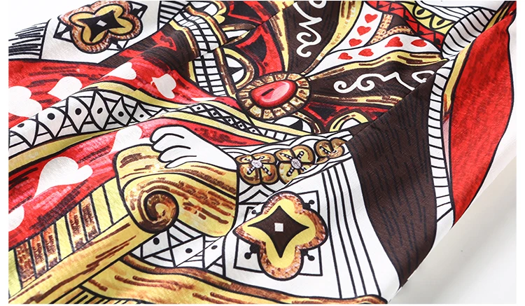 
Poker Flowers Print Sleeveless Runway Dress 