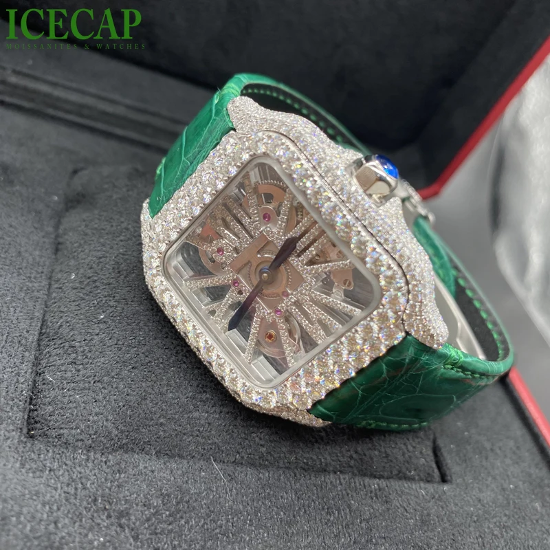 Icecap jewelry moissanite luxury watch fashion man watch iced out mechanical factory whole sale bling bling watch