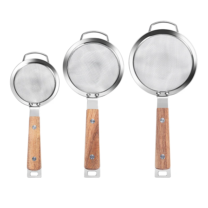 Manufacturer wholesale Steel Colander Fine Mesh Strainer Small Hole Food Strainer Flour Sieve Juice Colander