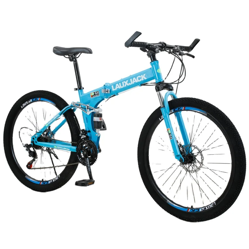 Folding Mountain Bike 26/24 Inch Soft Tail Double Shock-Absorbing Mountain Bike Other Road Surron Surrey Folding Bicycle