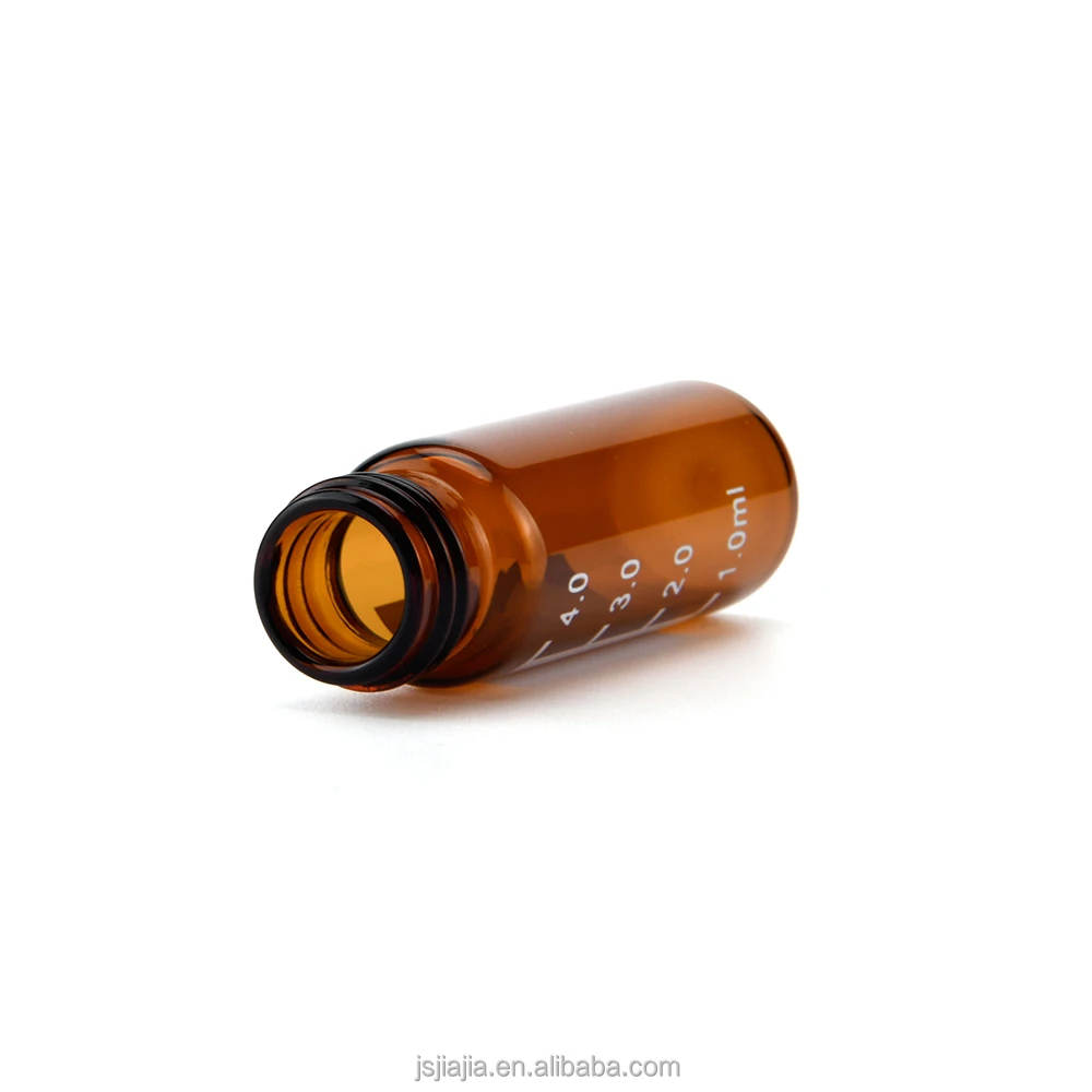 Brown and clear 4ml laboratory screw mouth glass bottle hplc vial