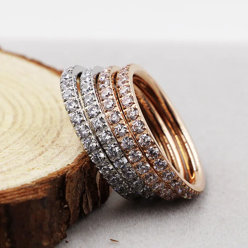 Wholesale Fashion Jewelry Rings Cubic Zirconia Stainless Steel Rings for Women Men