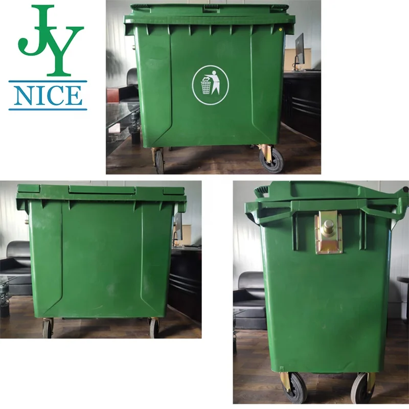 1100L 1200 660 litter bin Plastic Trash Can Recycle Outdoor Waste Large Garbage Bins With Wheels
