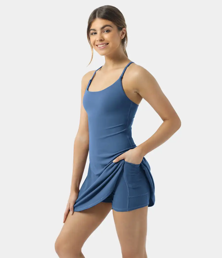 Woman Tennis Dress Sexy Condole Belt High Resilience  Golf Tennis Skirts