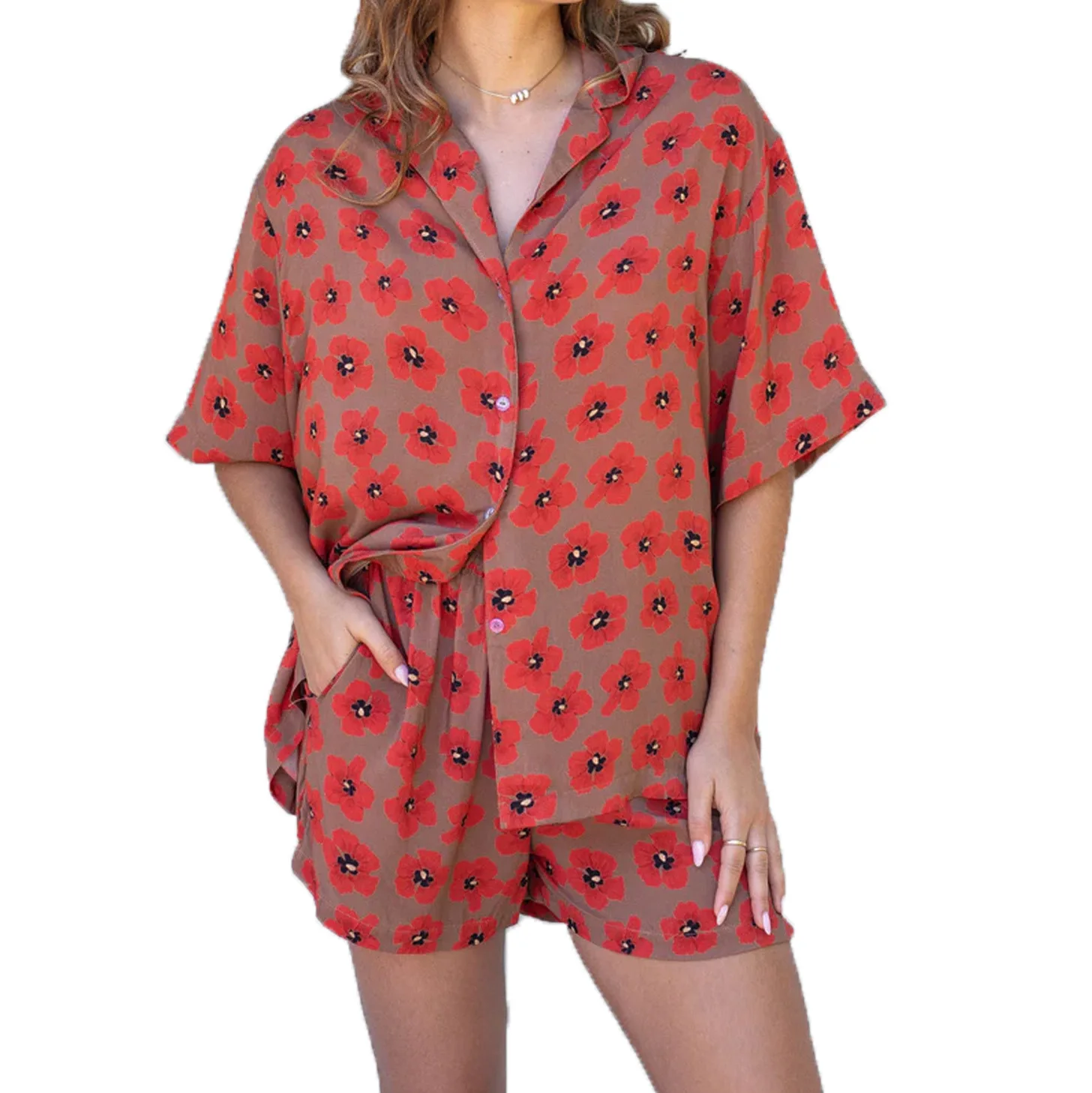 Chinese Factory Custom Print Shirts Shorts LOW MOQ USA Size Rayon Women Shirts Blouse