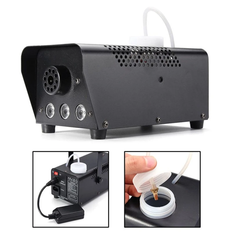 Dance Smoke Fog Machine Professional Smoke Machine Remote Control Decorative Wedding Party Floor RGB Stage Lights