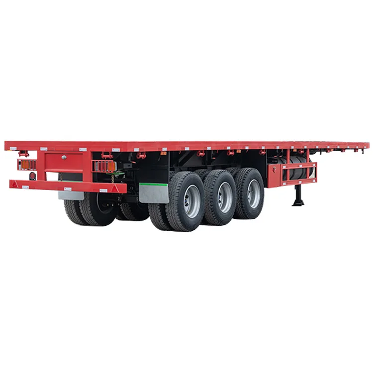 Hot Sale 3-Axle 40ft Aluminium Container Semi Trailer 12r22.5 Tyre Flatbed Car Trailers Flat Bed Container Flatbed Semi Trailer