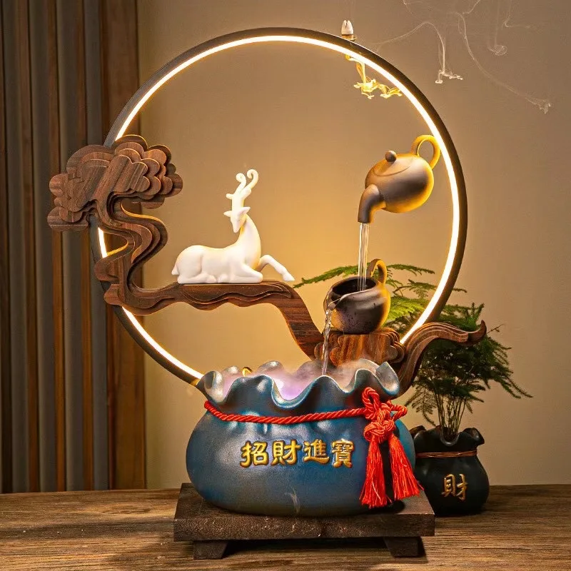 Настольное украшение в стиле китайского дзен, Ароматические украшения в стиле ретро, благовония с эффектом благоприятного облака, ароматизатор с насосом для откачки воды и близорукости