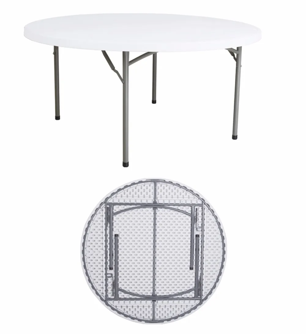 160cm Special Manufacturing Portable Garden Picnic Camping Round HDPE  Plastic Origin Outdoor Indoor 8 Seater Folding Table