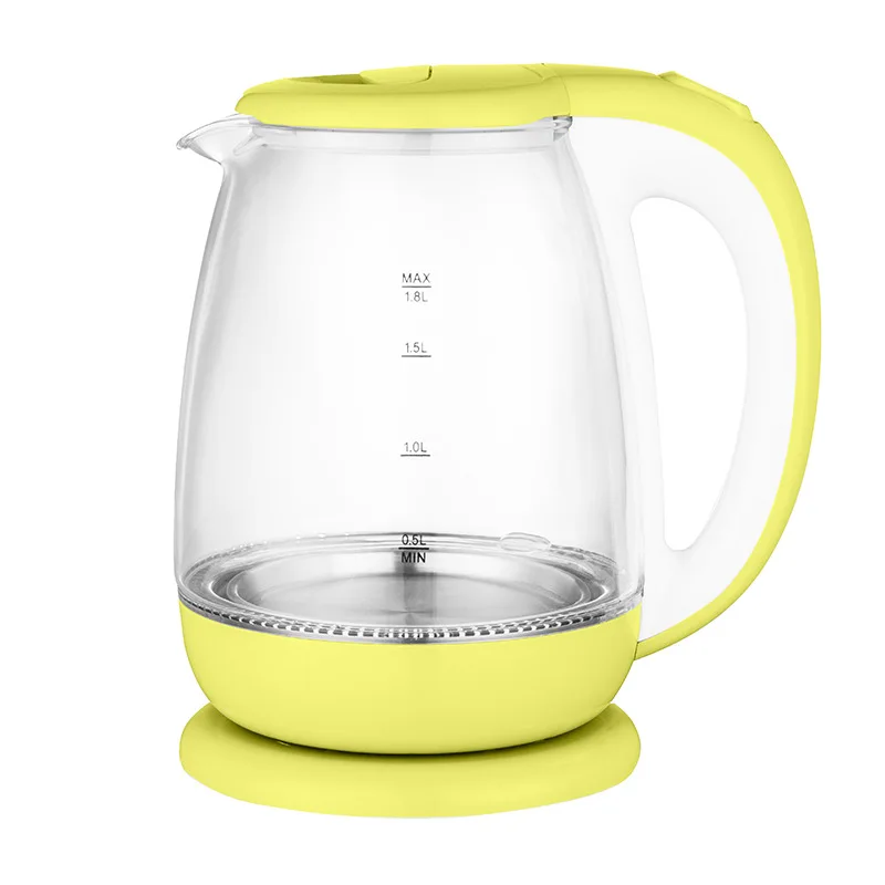 CX-807 1.8L 1500W защитой от кипячения бесшнуровой стеклянный электрический чайник для воды автоматическое выключение электрический стеклянный чайник 1.8L