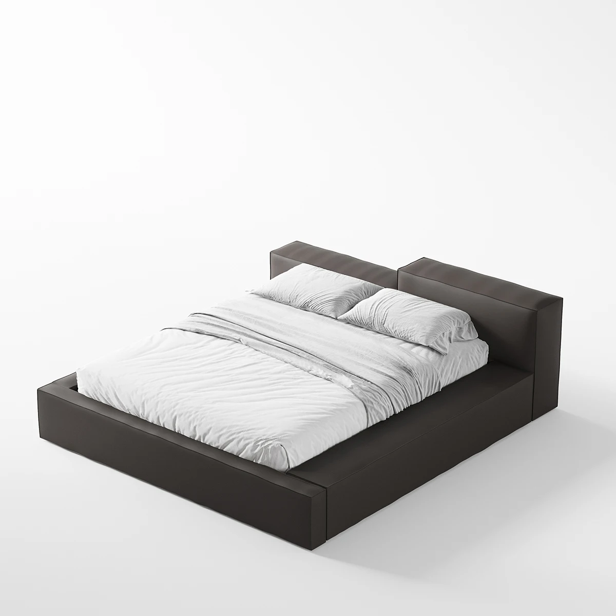 Cheap price wholesale synthetic leather king size bed modern design hotel leather bed solid wood frame luxury bedroom bed