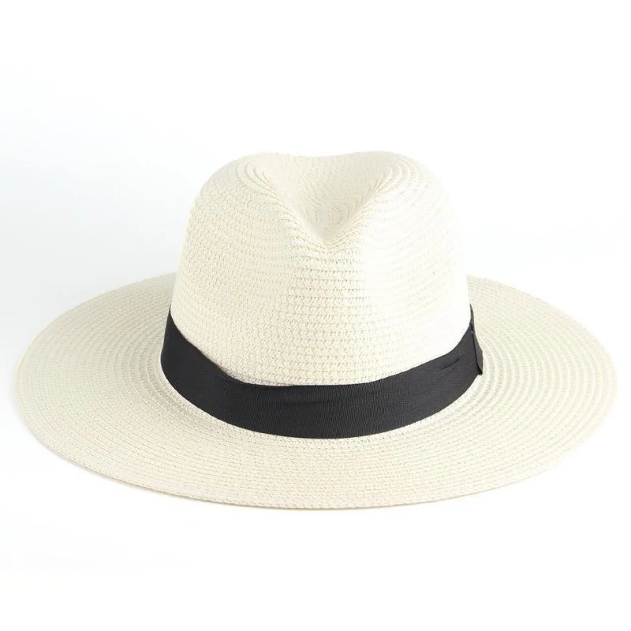 Wholesale Custom Logo Summer Breathable Wide Brim Sunscreen Panama Hat Sun Protection Straw Hat