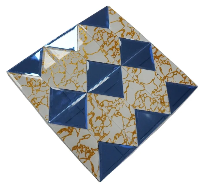 30x30cm Glass Mosaic Mirror Tile Art Deco Style Wall Decor Square Modern Rectangle 4mm Interior Wall Float Foam Carton 30% TT