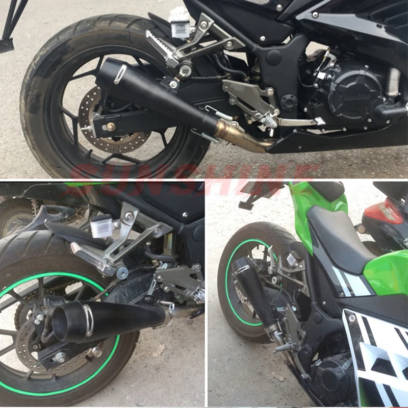 Универсальная Левая или правая выхлопная труба для мотоцикла MT09 GSXR750 ER6N RC390 Z400