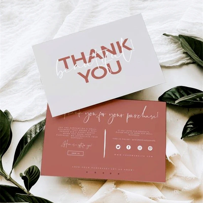 Custom color printing greeting note card thank you cards with own logo