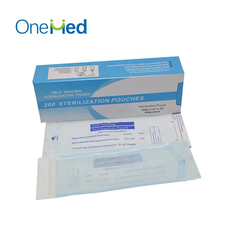 Fast delivery dental self sealing sterilization pouches For dental exam tool packaging
