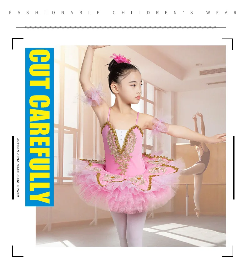 Custom Stiff Tulle Bodice Adjustable Sizing Professional Blue Kids Ballet Tutu Costumes