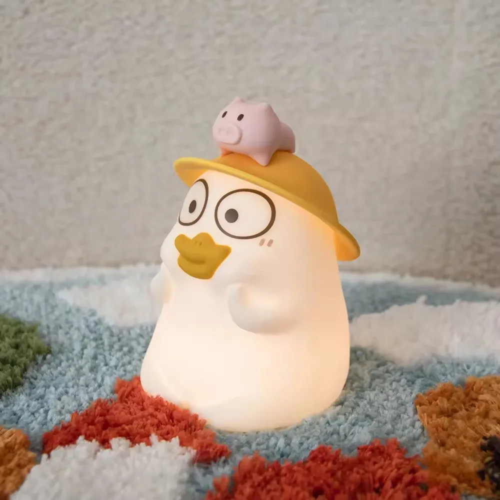 2024 New product duck silicone 3d anime night light Southeast Asia popular touch control duck kids night light