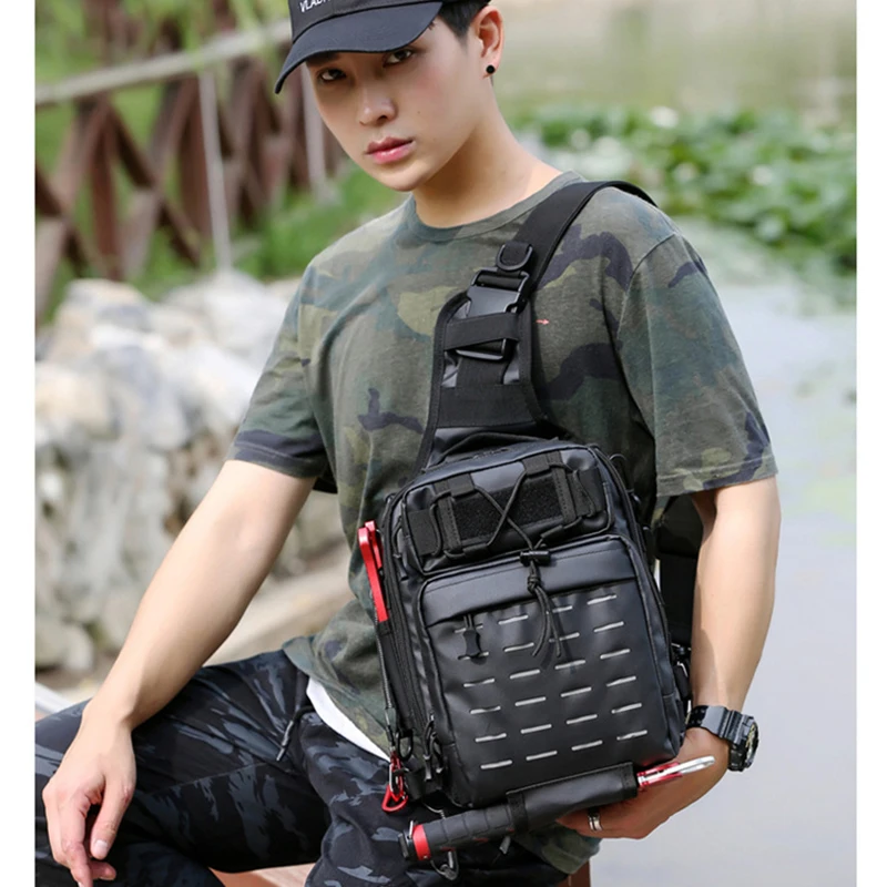 2023 wholesale new fashion outdoor crossbody bag multifunctional sports fishing bag durable nylon backpack for outside hiking