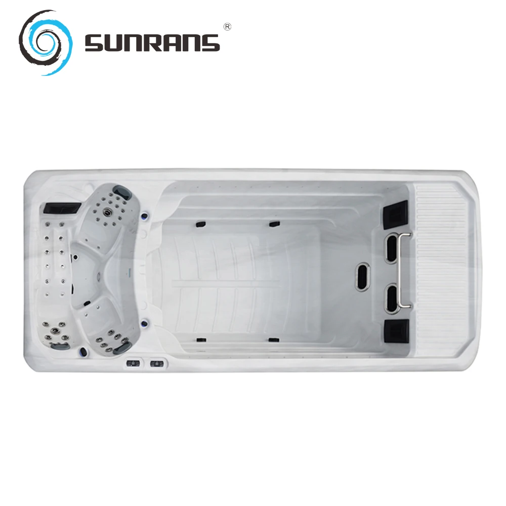 Sunrans CE квалифицированный Двухзонный бассейн для плавания на открытом воздухе с системой Бальбоа гидромассажная Ванна 3 человека гидроструйные бассейны