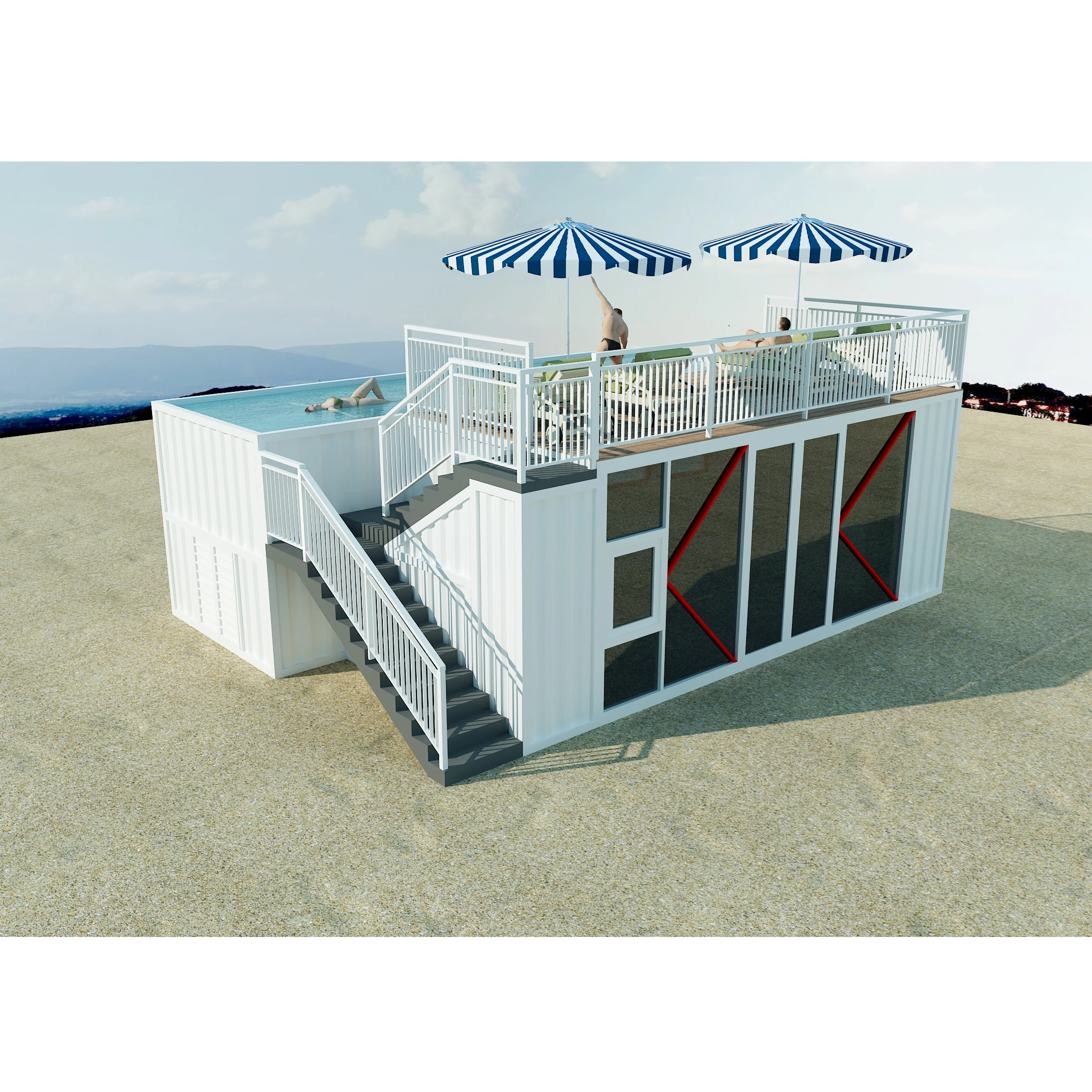 Современный 20-футовый 40-футовый роскошный сборный бассейн сборные дома для продажи