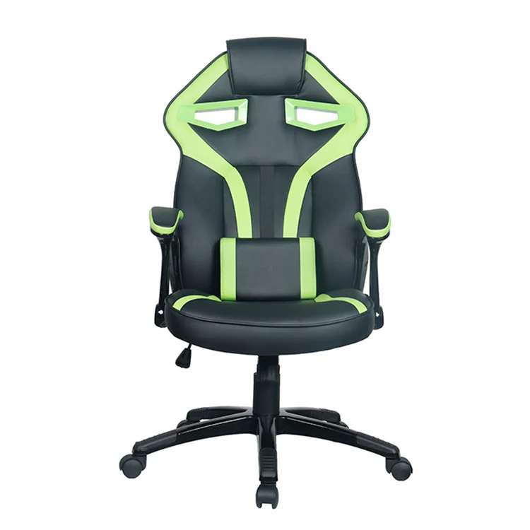 Вращающийся офисный игровой стул для ПК со съемной головкой и подушками для поясницы