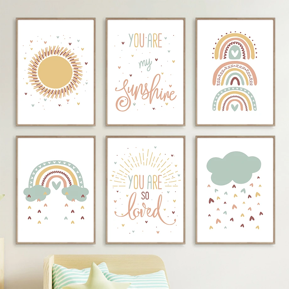 Kids Room Decor Nordic Posters And Prints Nursery Wall Art Canvas Painting
