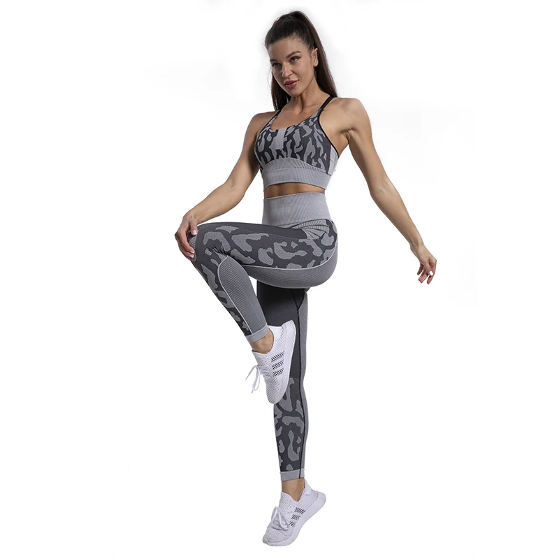 Ptsports woman bamboo yoga pant fitness legging 2 piece yoga set women for big women high quality sport bra and yoga pants set