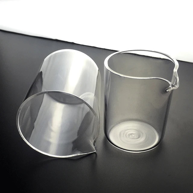 Quartz glass beaker transparent heat resistance quartz glass  lab beaker crucible
