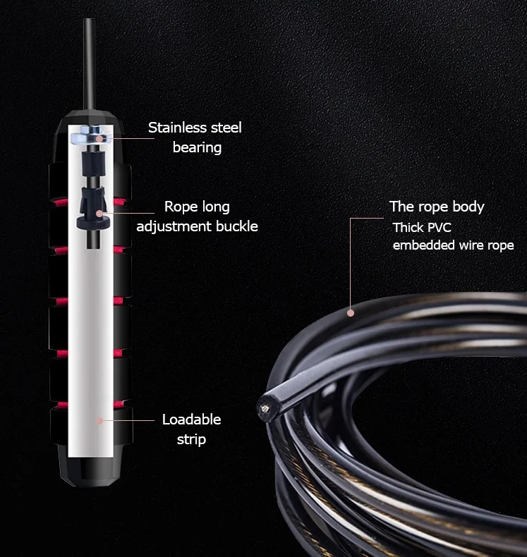 Gym Fitness Training Weight-Bearing Steel Wire Skipping Competition Racing Heavy Jump Ropes