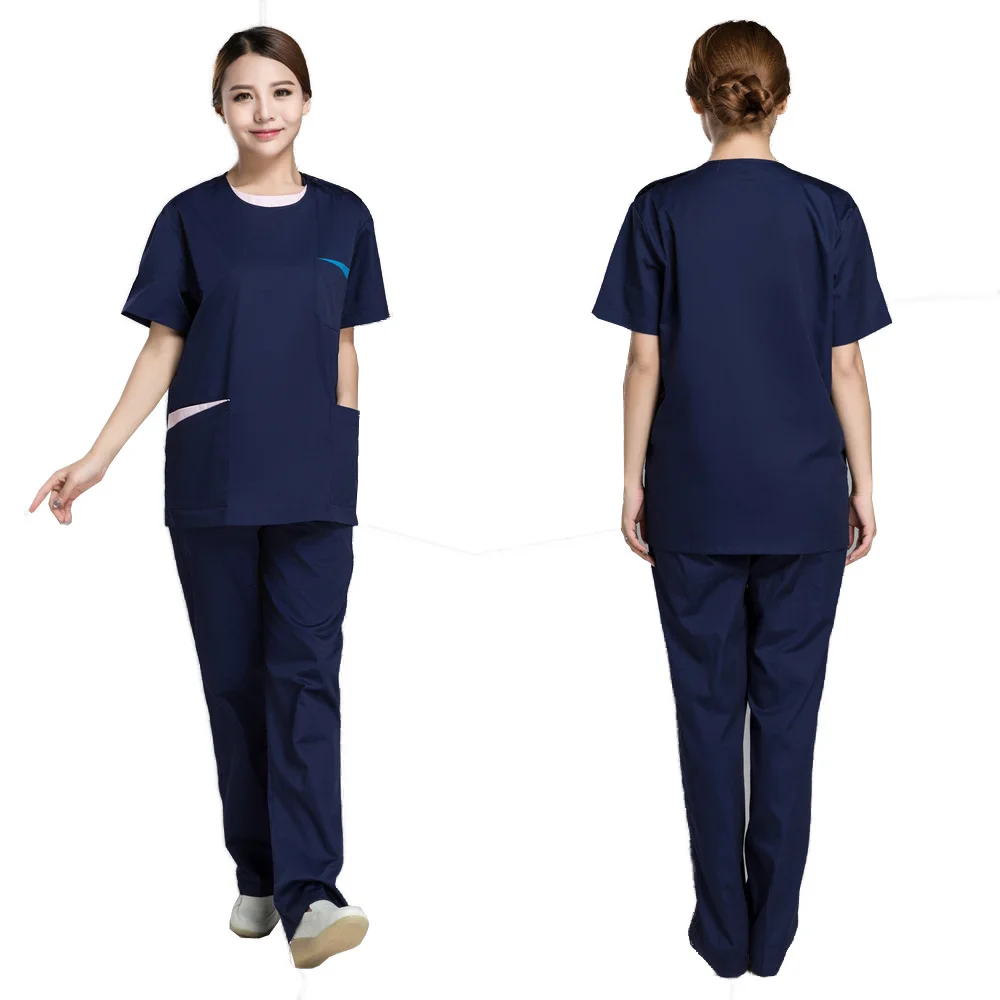 Washing clothes short sleeve split suit operating room cotton brush handbags long sleeves dental work clothes nurse uniform