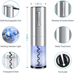 Amazon top seller design Electric  2 in 1 Wine Opener with foil cutter wine screw set with alkaline battery